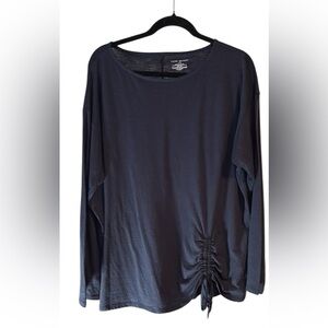 Classic Long-Sleeve Boatneck Tee With Adjustable Drawcord nwot